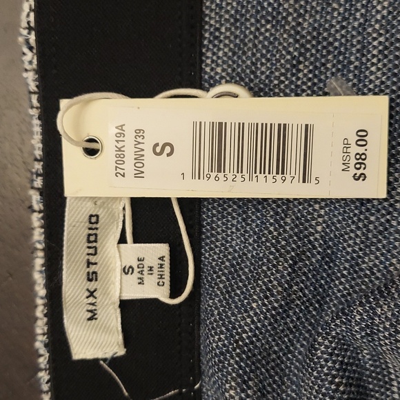 MAX STUDIO Chic Navy/White Tweed Mini Faux Wrap Skirt - Picture 9 of 12